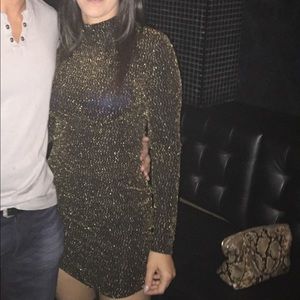 Boohoo Bodycon Dress with Gold Detail